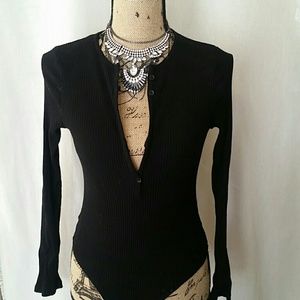Black long sleeve bodysuit